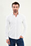 Straight Slim Fit Men's Shirt Ecru - 27023.24K