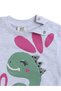 Baby Girl Dino & Heart Fleece Tracksuit – Oatmeal 2-Piece Set - 5