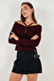 Premium Fitted Fit Carmen Collar Rope Strap Detailed Knitwear Sweater Sweater 680Kz00076 - 6