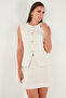 Cotton and Wool Blend Slim Fit Crew Neck Tweed Vest Vest 611Ye00059 - 5