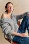 Gray Crew Neck Thessaloniki Knitted Buttoned Women's Cardigan Mg2487 - 5