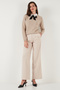 Premium Regular Fit Shirt Collar Soft-Textured Bow Detail Stone-Embellished Sweater SWEATER 680KZ0003 - 4