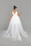 Girls' White Front Short Back Long Wrap Dress Graduation Party Prom Birthday Dress - 2