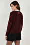 Premium Regular Fit Shirt Collar Soft-Textured Bow Detail Stone-Embellished Sweater SWEATER 680KZ0003 - 7