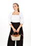 Women's Beige Tiger Small Hand and Shoulder Bag - 7
