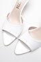 Women's Pointed Toe Open Heeled Slippers Leni White Patent Leather - 3