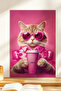 1 Piece Pink Themed Cat Passion Wooden Look Mdf Table