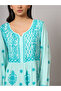 Hand Embroidered Lucknowi Chikankari Rayon Jalabiya-AL3935 - 6