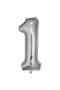 1 Year Old Silver Number Balloon Birthday Party Set Silver Color Number Chrome Balloon Happy Birthday Lettering - 4