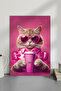 1 Piece Pink Themed Cat Passion Wooden Look Mdf Table - 2