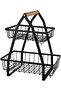 2 Tier Countertop Fruit Basket, Detachable Metal Rectangle Basket Storage, Portable Fruit Bowl Baske - 6