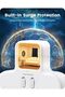 Double Plug Adaptor with 1 USB-C and 2 USB-A Ports, Surge Protected 2-Way Wall Plug Extender - 2