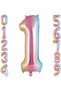 1 Year Old Rainbow Number Balloon Birthday Party Set Rainbow Color Number Macaron Happy Birthday Lettering - 3