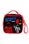 Boy's School Bag Set of 3 Black Red Astronaut and Space Pattern School Bag + Nutrition + Pen - 3