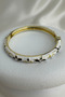 Special Series Enameled Stone Detail Flower Handcuff Bracelet (Diameter: 6cm)