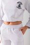 Women's Hooded Sporty Embroidered Stopper Detailed Tracksuit Set Gray - 2607 - 8