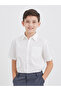 Boys Off White Short Sleeves Shirt with Pocket