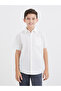 Boys Off White Short Sleeves Shirt with Pocket - 3