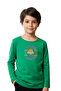 Round Neck P-Lay Off Printed Patterned Boy's Sweatshirt