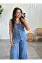 Button Detailed Wide Leg Muslin Trousers - 3