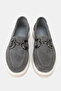 WOMEN'S GREY SUEDE GENUINE NATURAL LEATHER SIZE 36-41 BUCKLED LOAFERS - 3