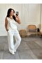 Elastic Waist Wide Leg Muslin Trousers