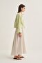 Women's Organic Cotton V-Neck Short Blouse Pale Green - 4