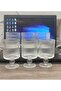 6 Footed Water Drinking Glass Origami Striped 200 Cc Volume Tables for Guests Idal - 2