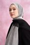 شال حريري متدرج - أسود - رمادي