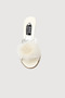 Women's Ecru Heeled Feather Bead Detailed House Slippers Daily Dowry Gift Vr.Gc.01.T25.Y19
