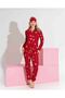 Mother-Daughter -Winter Suede Red Deer Pattern Front Button Pajamas Set - 3