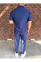 Men's Striped Polo Neck T-Shirt and Pants Combination - 3