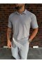 Polo Neck Vertical Striped Men's T-Shirt - 3