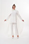 Elegant Pleated Cape Pantsuit Set - 4