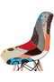 Pachy Single Patchwork Chair in Linen Fabric, Living Room Dining Chair with Soft Cushion Backrest - 4