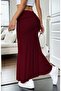 Maxi Length Lycra Skirt with Drawstring Detail on the Front and Back - 4