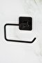 Square Adhesive Black Open Toilet Roll Holder WC Paper Holder - 4