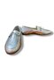 Silver Genuine Skin Leather Metal Buckle Women's Loafer - 7