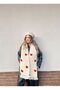 Cream Heart Hand Knitted Scarf