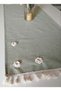 Handcrafted Embroidered 3D Rose Natural Linen Authentic Tasseled Runner 45X120 cm - 4