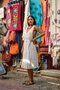 White Color Brode and Mesh Detailed Thick Strap Brode Dress