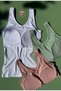 Bratique V-Neck |   Modal Fabric Camisole with 3-Piece Powder, White and Green Color Bra Women's Tshirt-Undershirt