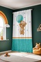Striped Flying Teddy Bear Patterned Children's Baby Room Background Curtain (Single Wing Pricing) - 4