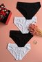 Capital |   4 Pieces Black and White Color Triangle Women's Panties Feel Soft Touch (Elosia-51E05)