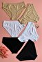Modal Fabric |   6-Piece Black, White and Tan Extra Piping Bikini Women's Panties 51E05