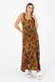 Women S Summer Orange Ethnic Print Long Maxi Dress with Straps – Bohemian and Casual