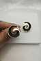 Black Enamel Spiral Gold Women's Earrings