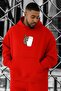 3 Yarn Combed Cotton Brown Printed Large Size Sweatshirt