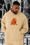 3 Yarn Combed Cotton Lion Printed Oversized Sweatshirt