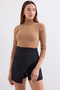 Women's Turtleneck Knitwear Sweater Beige 1221